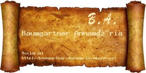 Baumgartner Annamária névjegykártya